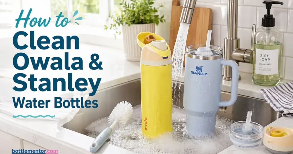 how to clean owala and stanley water bottle
