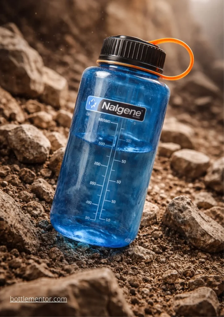 Nalgene bottle after a simulated drop test, still intact